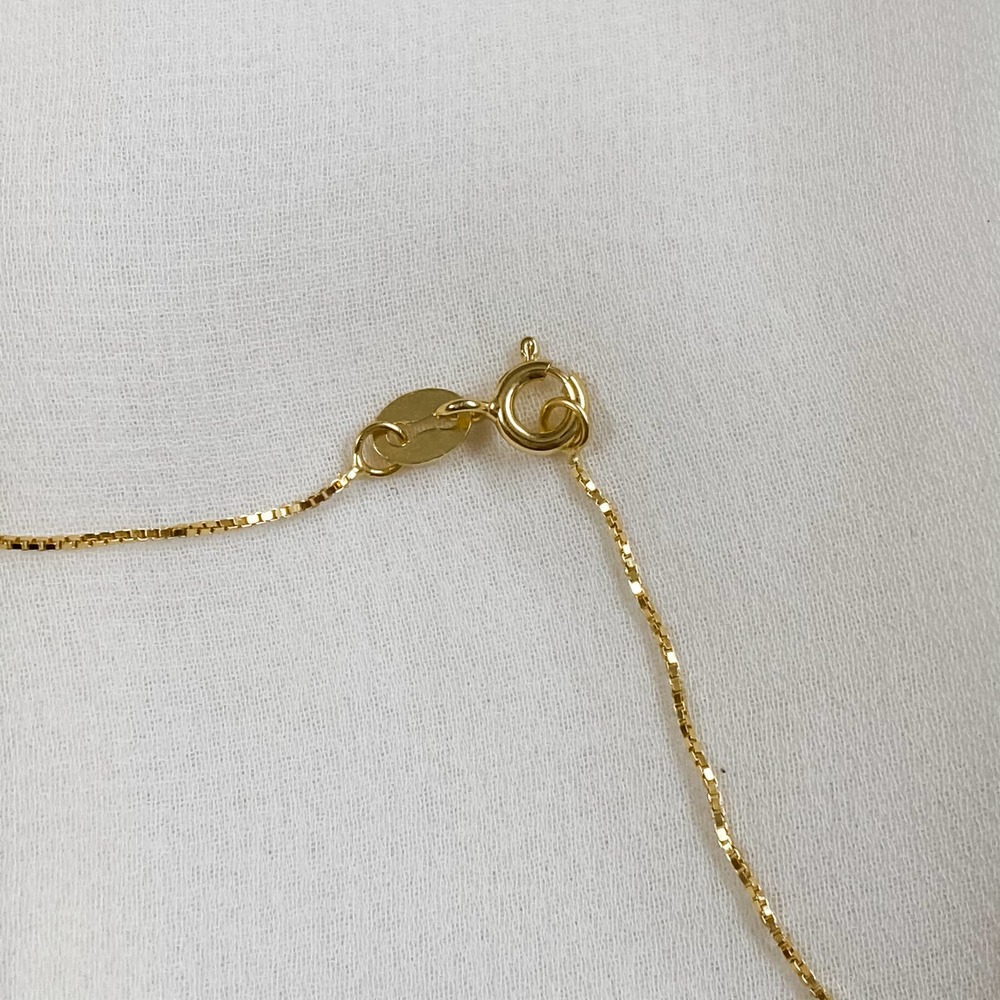 Single Bezel Sterling 925 Gold Dainty Necklace - Picture 7 of 12